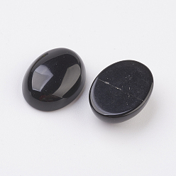 Obsidian Natural Obsidian Flat Back Cabochons, Oval, 25x18x7~7.5mm