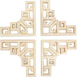 Цвет Древесины Резная накладка из натурального дерева, неокрашенная накладка мебель украшения дома, цветок, деревесиные, 61x117x7.5 мм