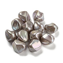 Темно-оливково-зеленый Шарики из абс-пластика, окрашенные спреем, имитации жемчуга, nuggest, окрашенные, с покрытием AB цвета, темно-оливковый зеленый, 15x13~15x12~13 мм, отверстие : 2 мм