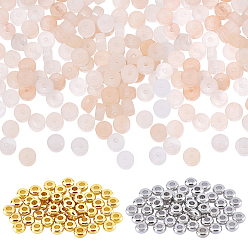 Platinum & Golden Nbeads DIY Beads Jewelry Making Finding Kit, Including Natural Pink Aventurine Heishi Beads Strands, Brass Spacer Beads, Platinum & Golden, 267pcs/set