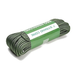 Dark Sea Green 550 Paracord Polyester Parachute Cord, 7 Strand Core Cord, Round, Dark Sea Green, 4mm, about 33.90 Yards(31m)/Bundle