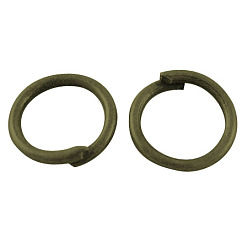 Antik Bronze Eisen offenen Ringe springen, Runde, Cadmiumfrei und Nickel frei und Bleifrei, Antik Bronze, 12x1.2 mm, Innendurchmesser: 9.6 mm, ca. 800 Stk. / 500 g