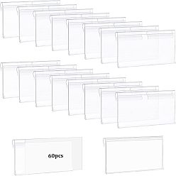 Clear PVC Commodity Label Display, Supermarket, Bakery, Cafe Price Tag, Clear, 1-5/8x3-1/8x1/4 inch(4.2x8x0.75cm)
