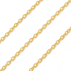 Золотой 304 кабельные цепи из нержавеющей стали, пайки, долговечный, с катушкой, золотые, 2x1.6x0.35 мм, около 32.81 футов (10 м) / рулон