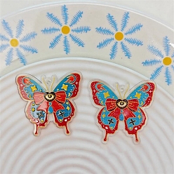 Красный Прозрачные акриловые подвески-бабочки, красные, 37x35 мм