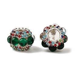 Темно-Зеленый Сверкающие акриловые стразы круглые бусины, cmолой, фокусные бусины для ручек, темно-зеленый, 20x14 мм, отверстие : 2.5 мм