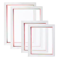 Silver 4 Pcs 2 Styles Aluminum Alloy Screen Printing Frame, Painting Supplies, Rectangle, Silver, 2pcs/style