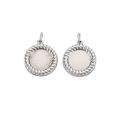 Нержавеющая Сталь Цвет 304 Настройки эмали нержавеющей стали кулон, с прыжковых колец, плоско-круглые, цвет нержавеющей стали, 13.5x11.5x2 мм, Перейти кольцо: 4x1 мм, 2.5 мм внутренним диаметром