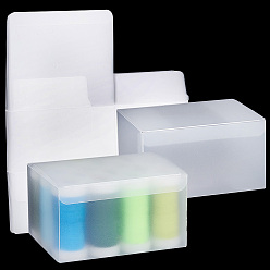 White Removable Transparent Plastic Box, Rectangle, White, 12x9.5x7cm, Inner Diameter: 6.9x11.8cm