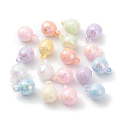 (52) Непрозрачная лаванда Акриловые подвески, радужный, с покрытием AB цвета, мяч, Индийская красная, 21.5x15.5~16 мм
