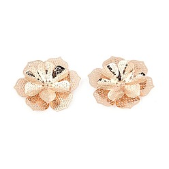 Light Gold Шапочки и конусы для бусин, латунные, цветок, золотой свет, 34.5~35x38~39x6~7 мм, отверстие : 0.9 мм