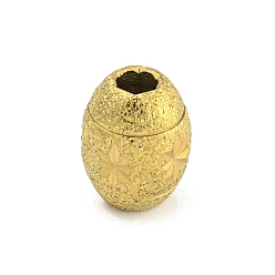 Doré  304 perles d'acier inoxydable texturées, ovale, or, 10x8mm, Trou: 2.8mm