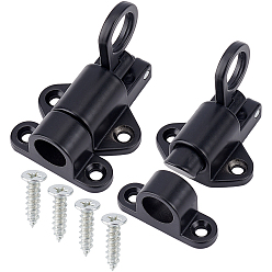 Black Aluminum & Alloy Lock Catch Clasps, with Screw, Suitcase Box Latch Hasp Lock Clasps, Black, 5.8x4.3x4.25cm, 2sets/bag
