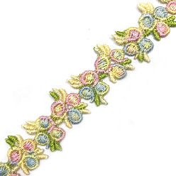 Зеленый газон Жаккардовая лента из полиэстера с цветами, для аксессуаров для одежды, зеленый газон, 3/4 дюйм (20 мм)