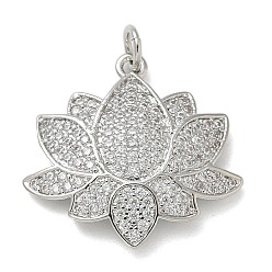 Платина Стойка металлическая латунная микропрофилированная кубическая циркония подвески, долговечный, без свинца и без кадмия, лотоса прелести, с целью перехода в кольце, платина, 21.5x22x4 мм, отверстие : 3 мм