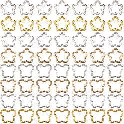 (52) Непрозрачная лаванда 80шт 8 стили цинковый сплав бусины рамка, цветок и бабочка, разноцветные, 14.5~15.5x15.5~16x3 мм, отверстия: 1.2 mm ~ 1.5 mm, 10 шт / стиль