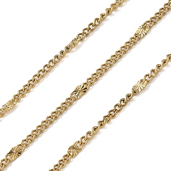 Настоящее золото 18K 304 из нержавеющей стали обуздать цепи, ионное покрытие (ip), пайки, с катушкой, реальный 18 k позолоченный, 3.5x1.5x0.2 мм