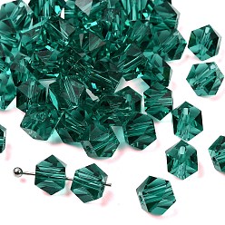 Темный Голубой К 9 стекло, имитация Австрийские кристаллические шарики, класс AAA, граненые, безугловые кубические бусины, темные голубые, 6x5.5x5.5 мм, отверстие : 0.7~0.9 мм