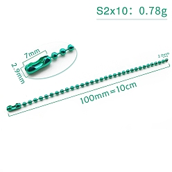 Green Spray Painted Ball Chain for Bag Accessories, Purse Chains, Green, 10x0.2cm