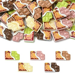 (52) Непрозрачная лаванда 50шт 5 цветные кабошоны из непрозрачной смолы, имитация еды, цвет шоколада, разноцветные, 13x21.5x6 мм, 10 шт / цвет