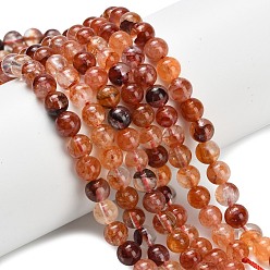 Красный Кварц Нити бусин из натурального красного гематоидного кварца/железистого кварца класса А, круглые, 6~7 мм, отверстие : 0.8 мм, около 62 шт / нитка, 15.35 дюйм (39 см)