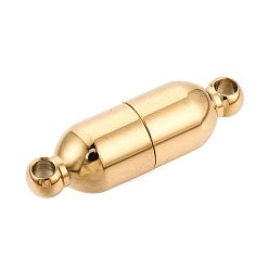 Настоящее золото 18K Магнитные застежки, нержавеющая сталь 304, ионное покрытие (ip), трубка, реальный 18 k позолоченный, 20x6 мм, отверстие : 1.8 мм