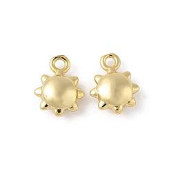 Настоящее золото 18K Латунь прелести, солнце, с целью перехода в кольце, долговечный, стойки покрытие, без свинца и без кадмия, реальный 18 k позолоченный, 9.5x7.5x3.5 мм, отверстие : 1.2 мм