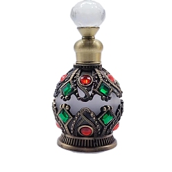 Gunmetal Glass & Alloy Pump Spray Bottles, Perfume Essential Oil Refillable Empty Bottle, Gunmetal, 4.1x8.1cm, Capacity: 15ml(0.51fl. oz)