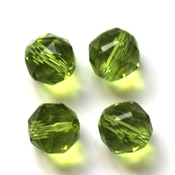 Yellow Green Imitation Austrian Crystal Beads, Grade AAA, Faceted, Round, Yellow Green, 6mm, Hole: 0.7~0.9mm
