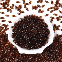 Кокосово-Коричневый Стеклянные бусины прозрачных цветов, овальные, кокосового коричневый, 9x4 мм, отверстие : 1.2 мм, Около 1875 шт / фунт