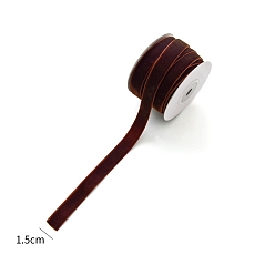 Коричневый Одного лица бархотка, лента для банта, цветок, украшение подарка, коричневые, 5/8 дюйм (15 мм), около 10.94 ярдов (10 м) / рулон