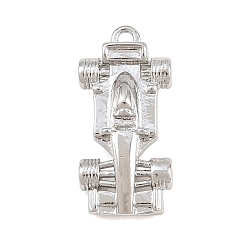 Platinum Brass Pendants, F1 Racing Car Charms, Platinum, 19x9x6mm, Hole: 1.2mm
