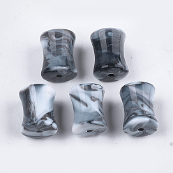 Schiefer grau Acryl-Perlen, Nachahmung Edelstein-Stil, Ton zwei, Bambus-Joint, Schiefer grau, 13.5x10.5 mm, Bohrung: 1.8 mm, ca. 445 Stk. / 500 g
