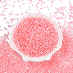 Лосось 8/0 прозрачное стекло бисер, внутри цветов, круглое отверстие, круглые, salmon, 3~3.5x2 мм, отверстие : 1~1.2 мм, о 450 г / мешок