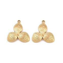 Настоящее золото 18K 304 подвески из нержавеющей стали, цветок, без кадмия, без никеля и без свинца, ионное покрытие (ip), реальный 18 k позолоченный, 20x19x3 мм, отверстие : 1.9 мм
