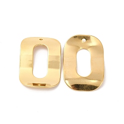 Настоящее золото 18K Ионное покрытие (ip) 304 подвески из нержавеющей стали, прямоугольник амулеты, реальный 18 k позолоченный, 31.5x20.5x3.5 мм, отверстие : 1.6 мм