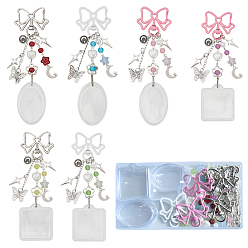 (52) Непрозрачная лаванда Сделай сам наборы для ключей, включая поворотные застежки из сплава, а также рамки для подвесок и бусин., Стеклянные бусины, Акриловые бусины, пластиковые бусины abs, латунные витые цепочки, кольца и булавки, акриловый брелок, разноцветные
