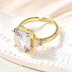 Прозрачный Кольца для женщин с микропаве из латуни и кубическими цирконами, овальные, стойки покрытие, долговечный, без свинца и без кадмия, прозрачные, внутренний диаметр: 17.6 мм