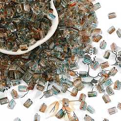 Разноцветный Прозрачные стеклянные бусины, окрашенные распылением, треугольные, красочный, 6x5x4.3 мм, отверстие : 1.2 мм, Около 2368 шт / фунт