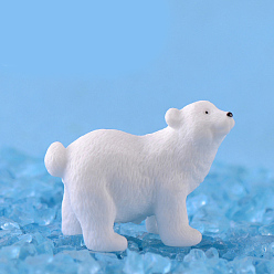 Белый Миниатюрные украшения из белого медведя, аксессуары для домашнего кукольного домика с микро-ландшафтом, притворяясь опорными украшениями, белые, 28x38 мм