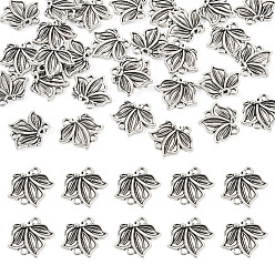 Butterfly Tibetan Styles Alloy Connector Charms, Antique Silver, Butterfly, 14x14x2mm, Hole: 1.6mm, 30pcs