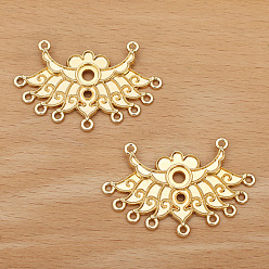 Золотой Сплав ссылки люстра компонент, цветок, золотые, 45x30 мм, 30 шт / комплект