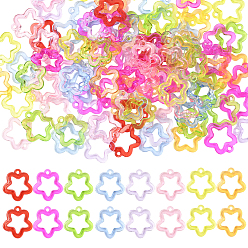 (52) Непрозрачная лаванда 100 шт прозрачные акриловые подвески, звезда, разноцветные, 32x30x5 мм, отверстие : 3 мм