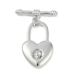 Платина Латуни Переключить застежками, без кадмия, без никеля и без свинца, сердце, платина, Сердце: 20.5x13x3 mm, отверстие : 8.5x6 мм, бар: 18.5x5x3 mm, отверстие : 1.2 мм