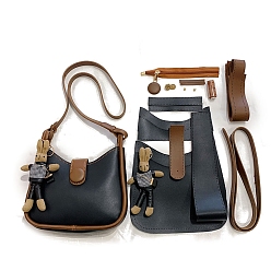 Черный Наборы сумок на плечо своими руками, включая материалы сумки из искусственной кожи, чёрные, 250x210x70 мм