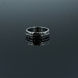 Color de Acero Inoxidable Anillos de dedo cruzados de acero inoxidable estilo retro, color acero inoxidable, tamaño de EE. UU. 304 (9 mm)