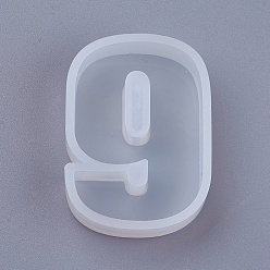 Number Силиконовые формы, формы для литья смолы, для уф-смолы, изготовление подвесок из эпоксидной смолы, число, кол. 9, 44x32x10 мм