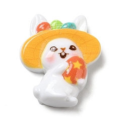 Кролик Пасхальные мультяшные кабошоны из непрозрачной смолы, кролик, 26.5x22x8.5 мм