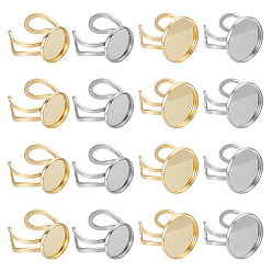 (52) Непрозрачная лаванда 20 шт. 4 стили 304 фурнитура для открытых манжет из нержавеющей стали, настройки кольца чашки безеля, плоско-круглые, разноцветные, внутренний диаметр: 18 мм, лоток : 14~20 мм, 5 шт / стиль
