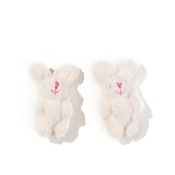 Cornsilk Velvet Big Pendants, Rabbit Charms, Cornsilk, 55x30mm